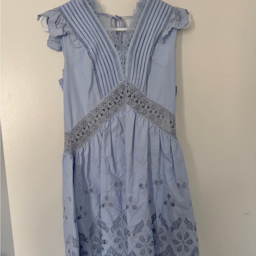 Self Portrait sky blue short dress